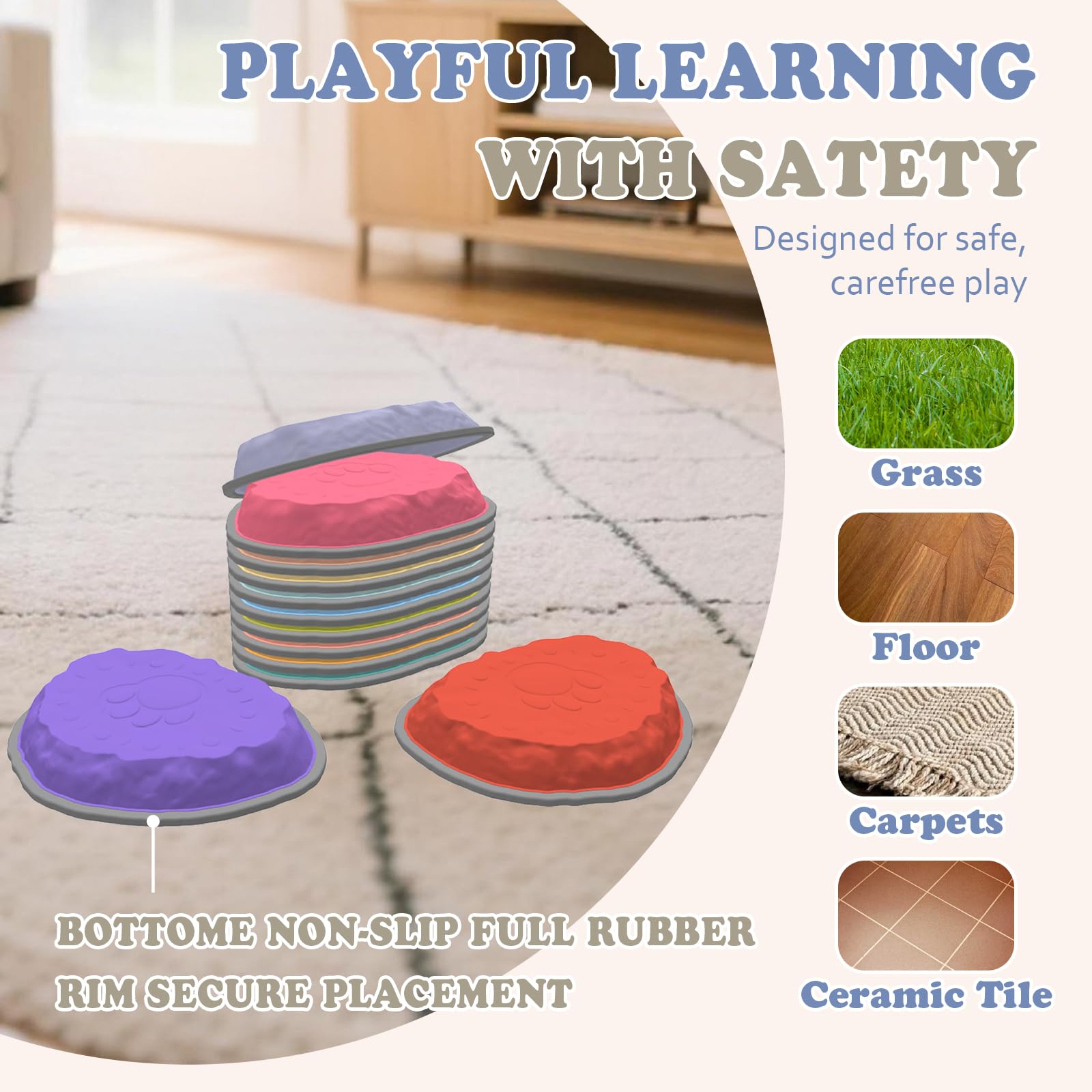 Camelus stepping stones non-slip base prevents slips during outdoor use.