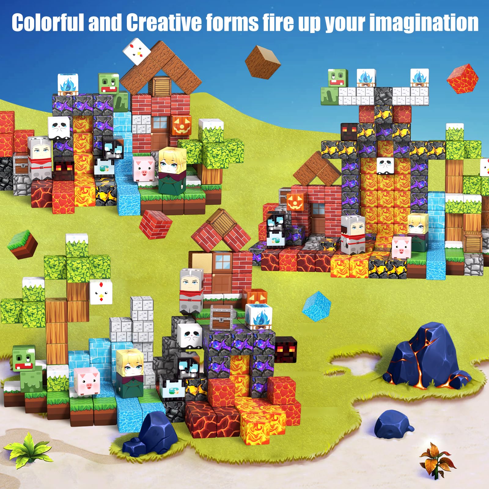 Cameparck Magnetic Blocks glacier theme pieces fuel creative worlds and problem solving