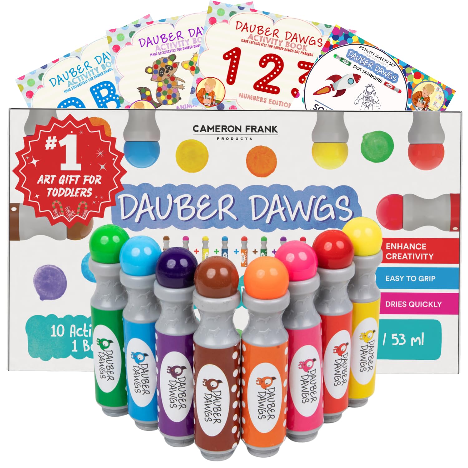 Cameron Frank Dauber Dawgs blue dot marker for mess-free toddler art