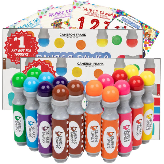 Cameron Frank Dauber Dawgs dot marker cap keeps artwork tidy for toddlers