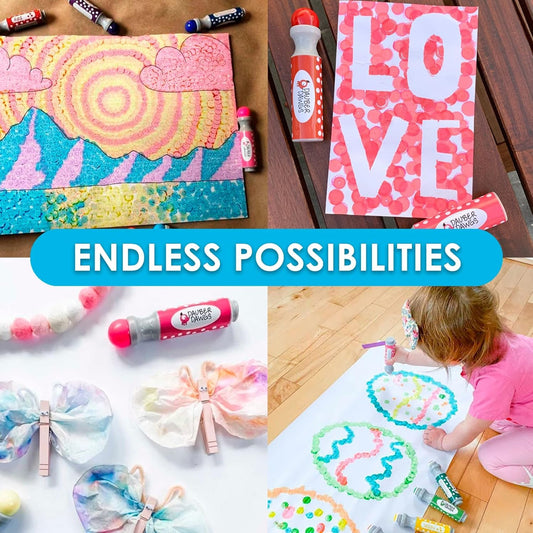 Cameron Frank Dauber Dawgs washable ink shown on a toddler’s dots