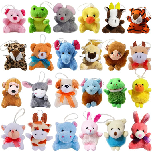 CAMIRUS 24-pack mini animal plush set display, ideal for party favors.