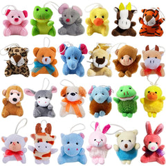 CAMIRUS 24-pack mini animal plush set display, ideal for party favors.