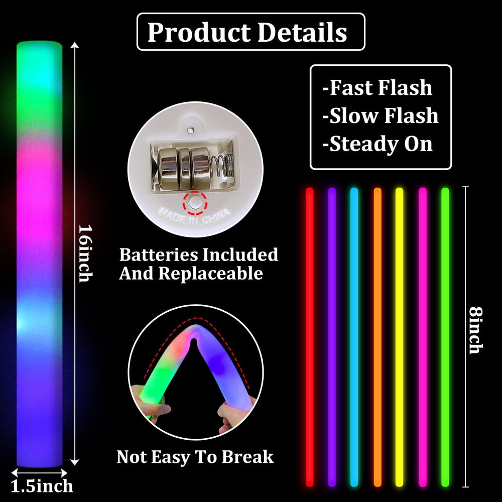 Camlinbo glow necklaces and bracelets, 100 pieces, easy to mix and match.