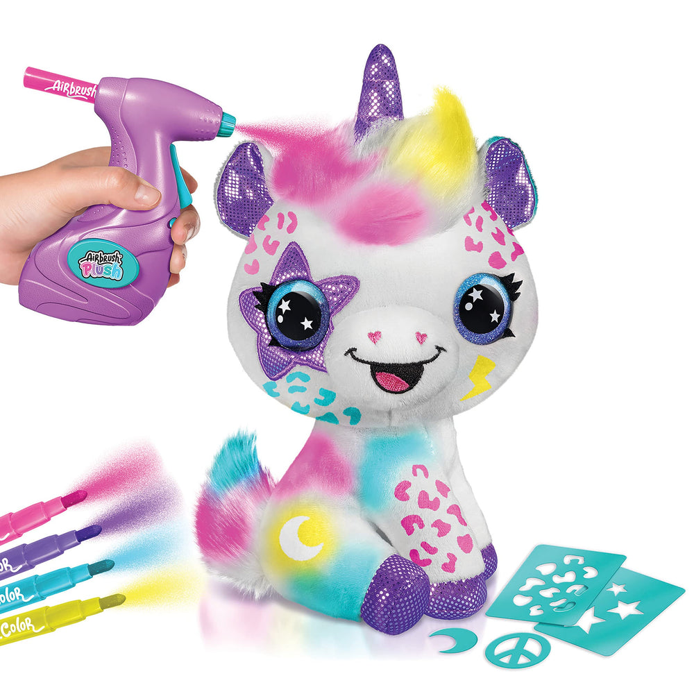 Canal Toys Stick on stencils and color blends used on the purple unicorn for trendy designs