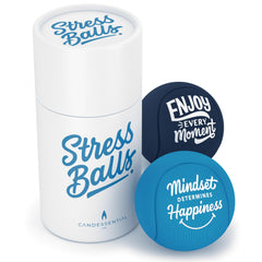 Candessential Candescent stress balls crystal blue front view for tactile relief and focus.