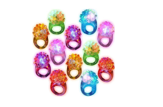 C&H Solutions novelty LED bumpy ring closeup with flashing lights for party fun