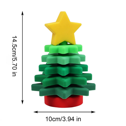 Candywood Baby Silicone Christmas Tree top view highlights yellow star accents and bright colors