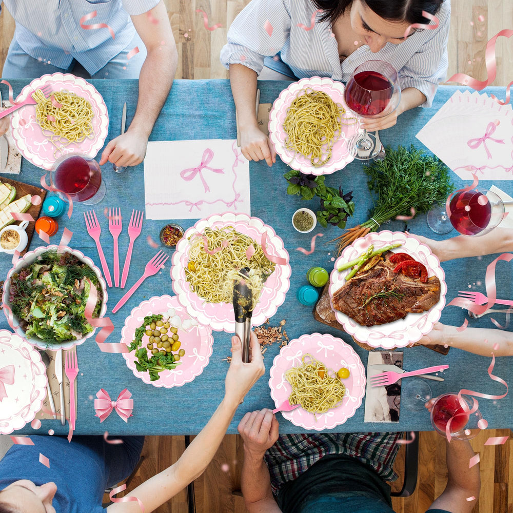 CANREVEL Bow decorative plates enhance festive table styling for celebrations.