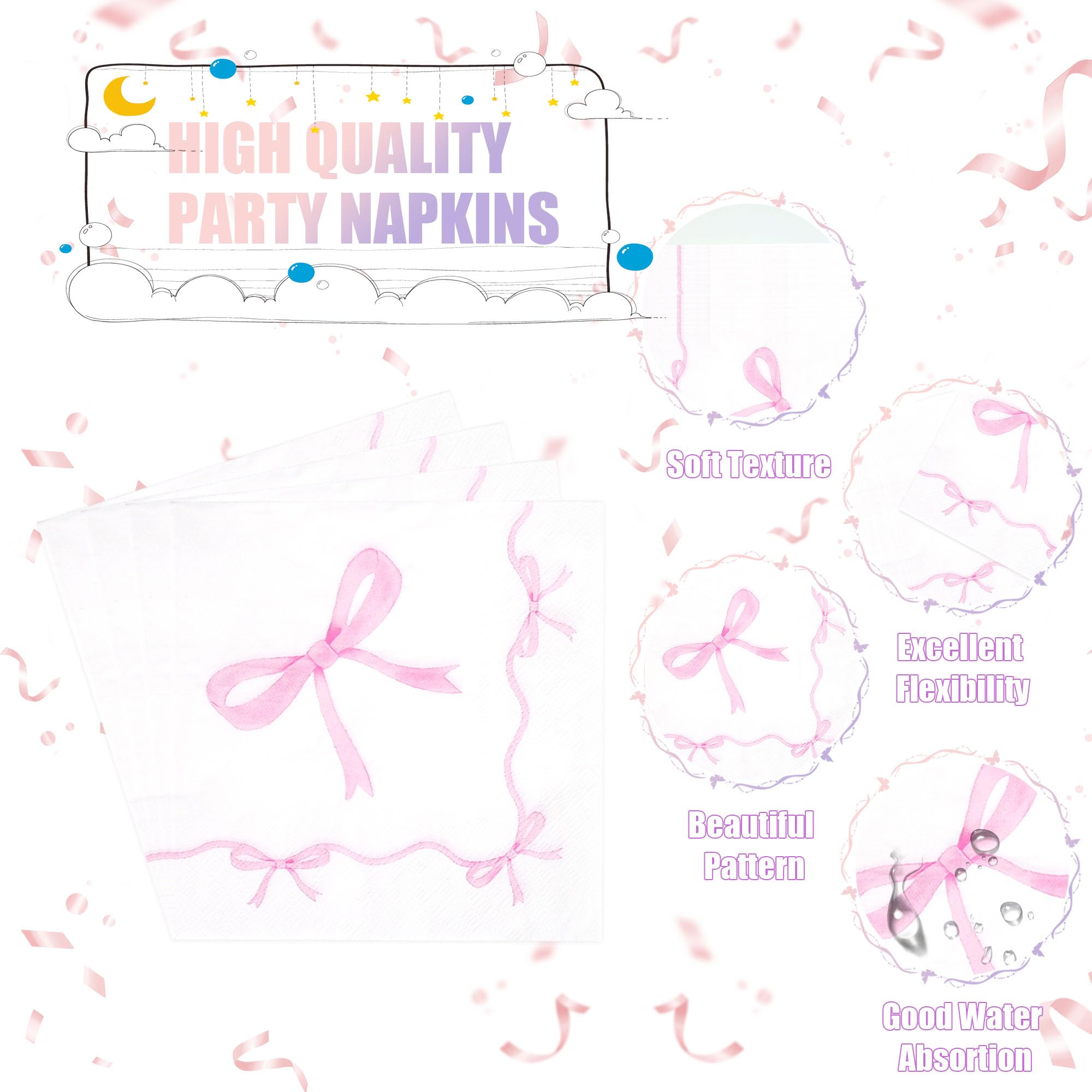CANREVEL Bow party set packaging keeps everything organized and ready for guests.