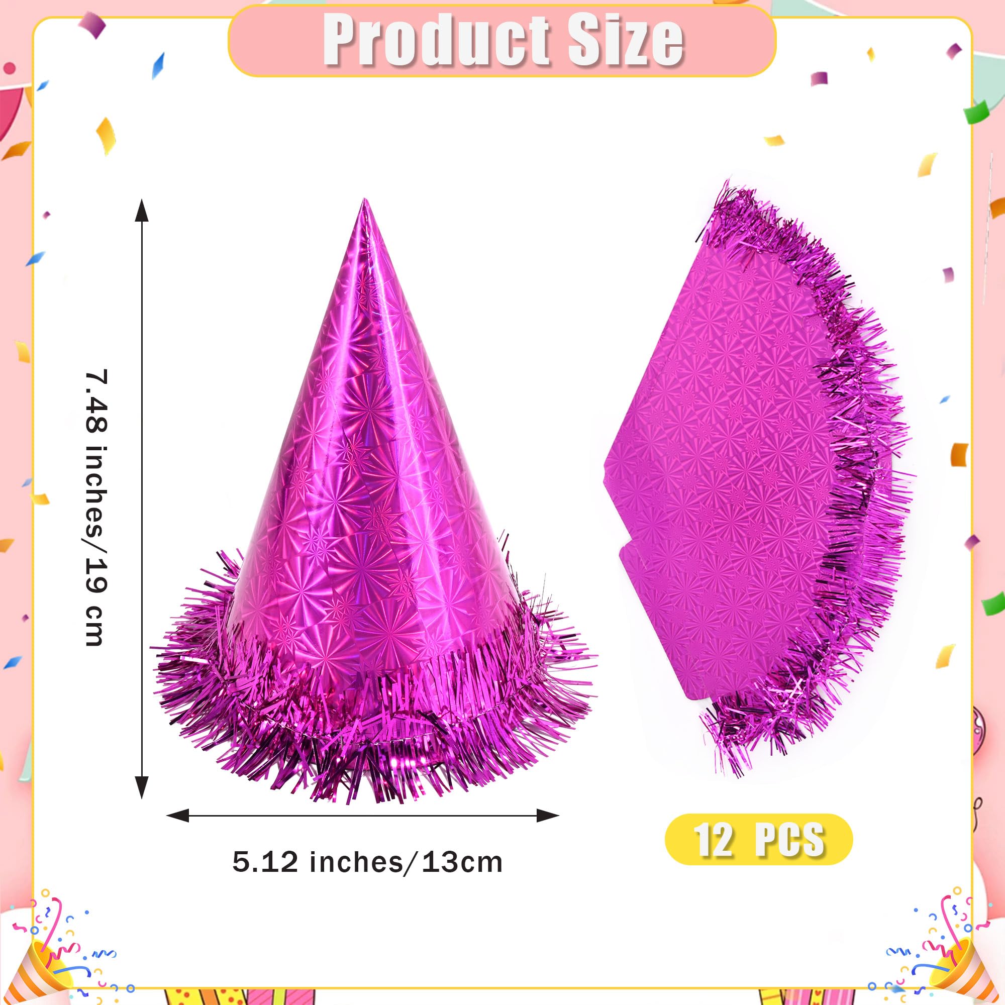 CANREVEL hats arranged as colorful table centerpieces for a lively party.