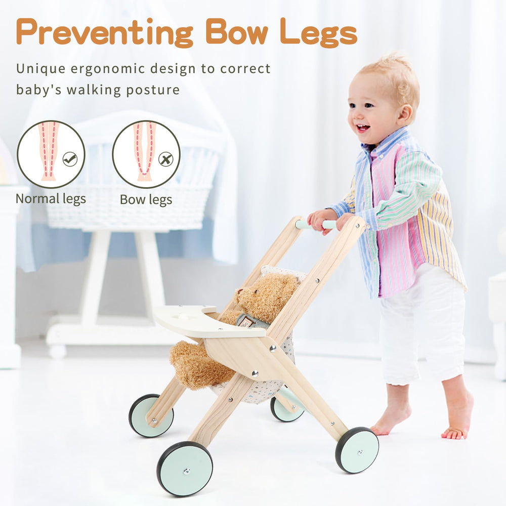 Natural wood with non-toxic finish prioritizes gentle, safe play