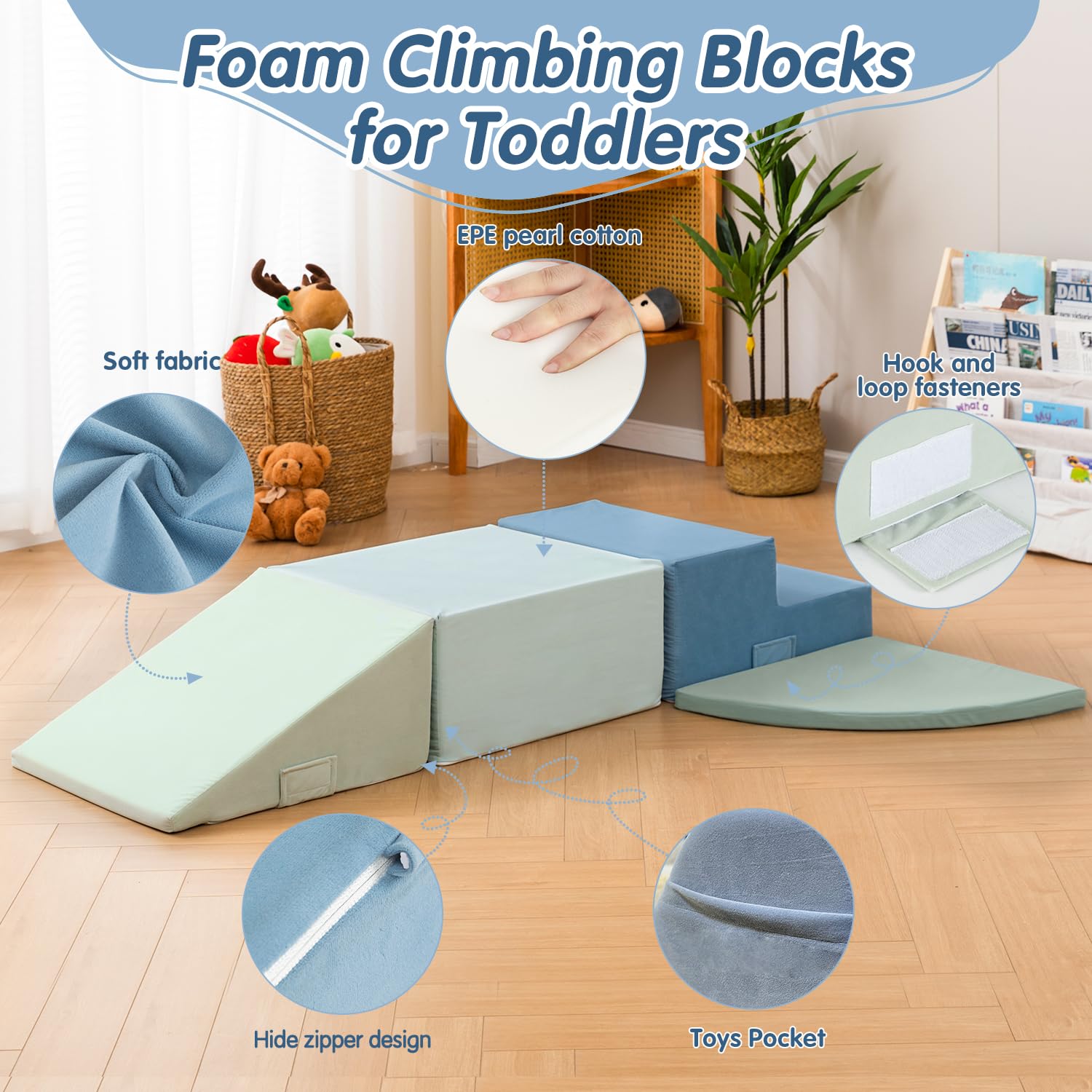 CAPAKIDS toddler climbing foam blocks in action for safe indoor activity