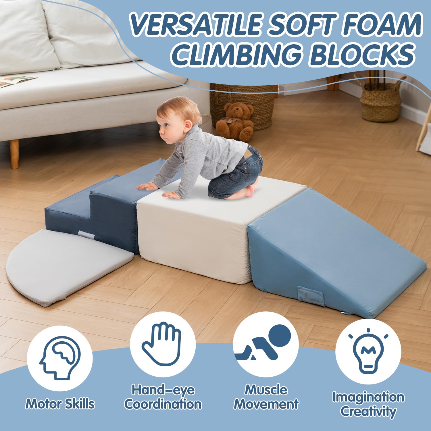 CAPAKIDS velcro-stable blocks keep configurations secure during active toddler play.