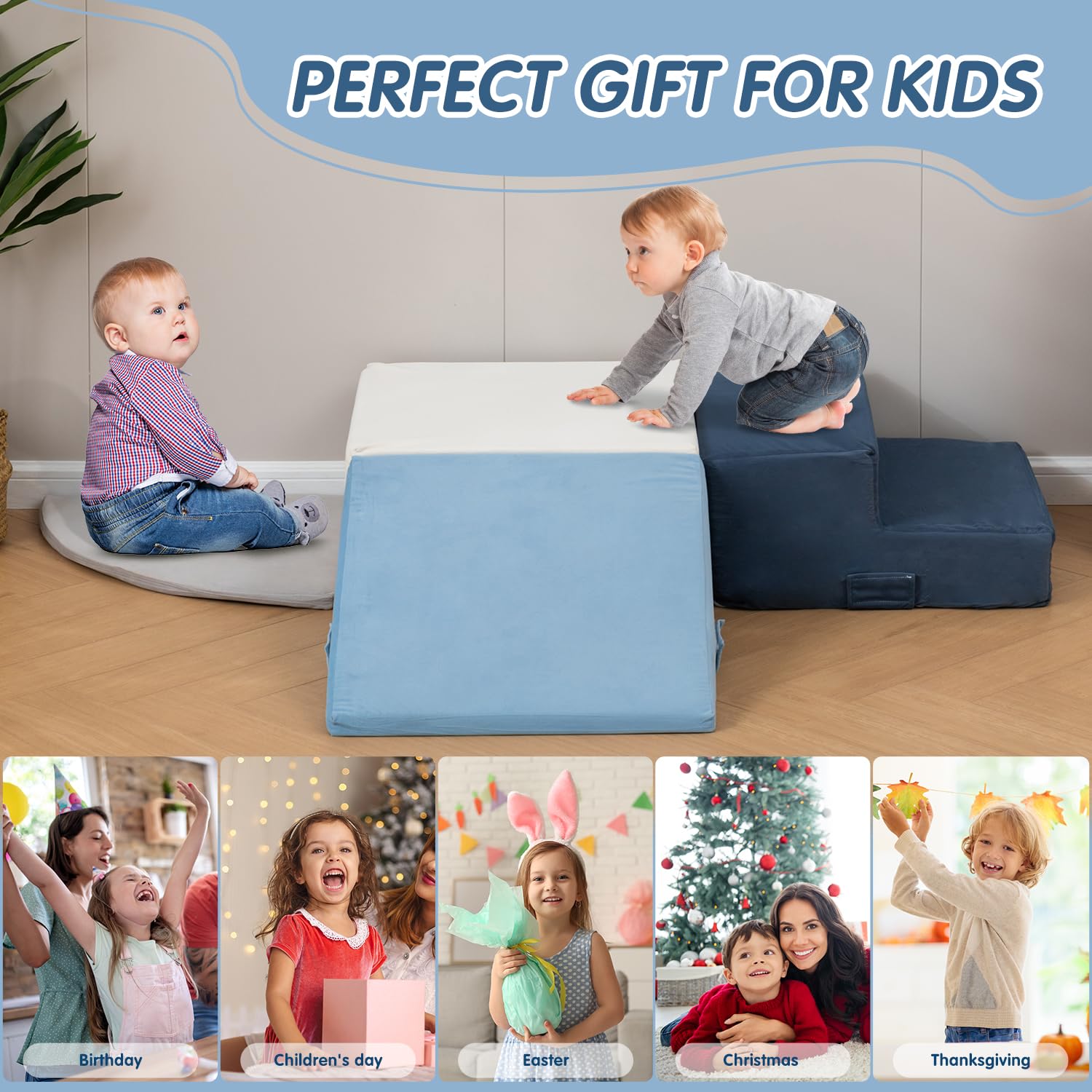 CAPAKIDS plush casalon fabric cover feels gentle on skin and cleans easily.