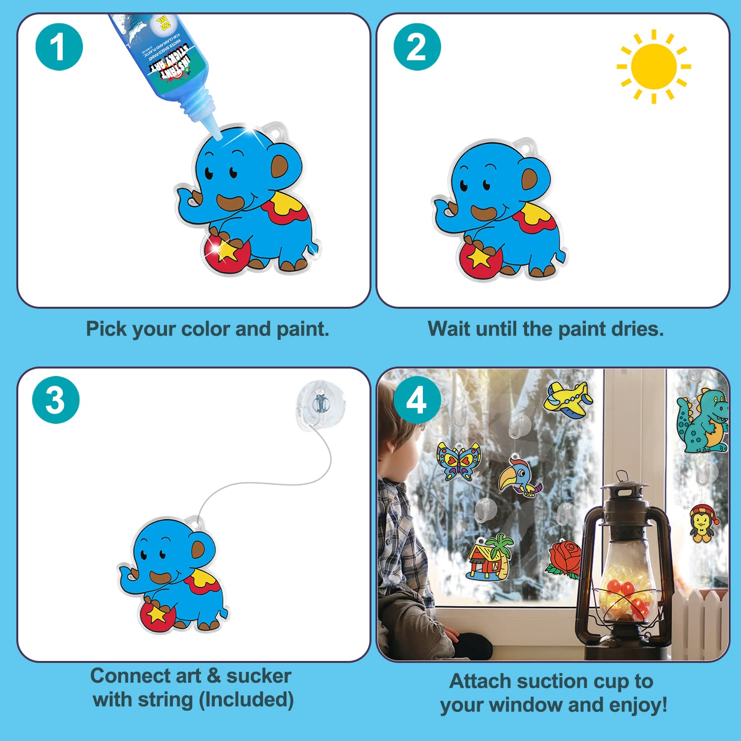 CAPKIT 36 suction cups to secure art on glass.