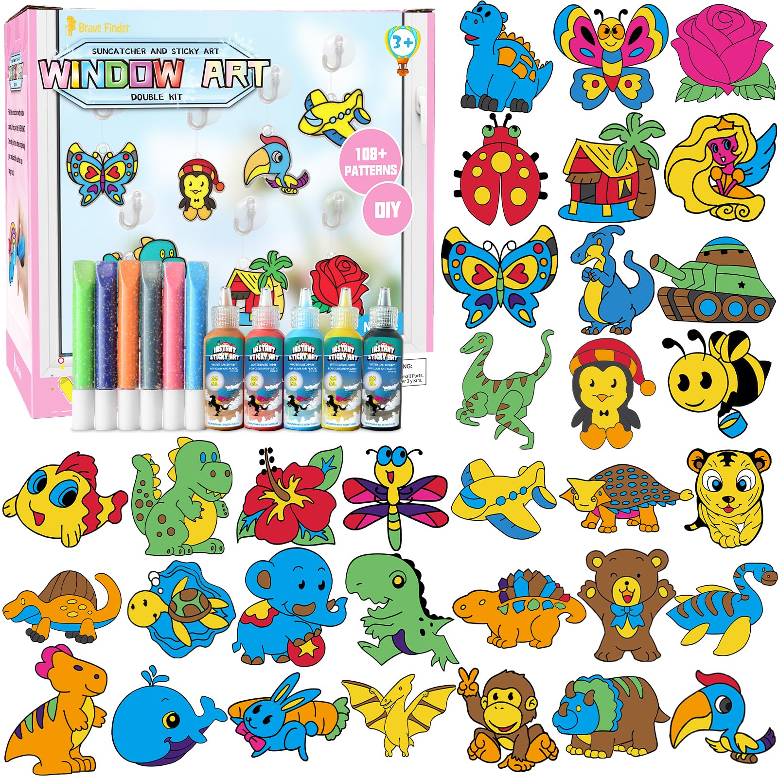 CAPKIT sun catcher kit with bright colors ready to hang on windows.