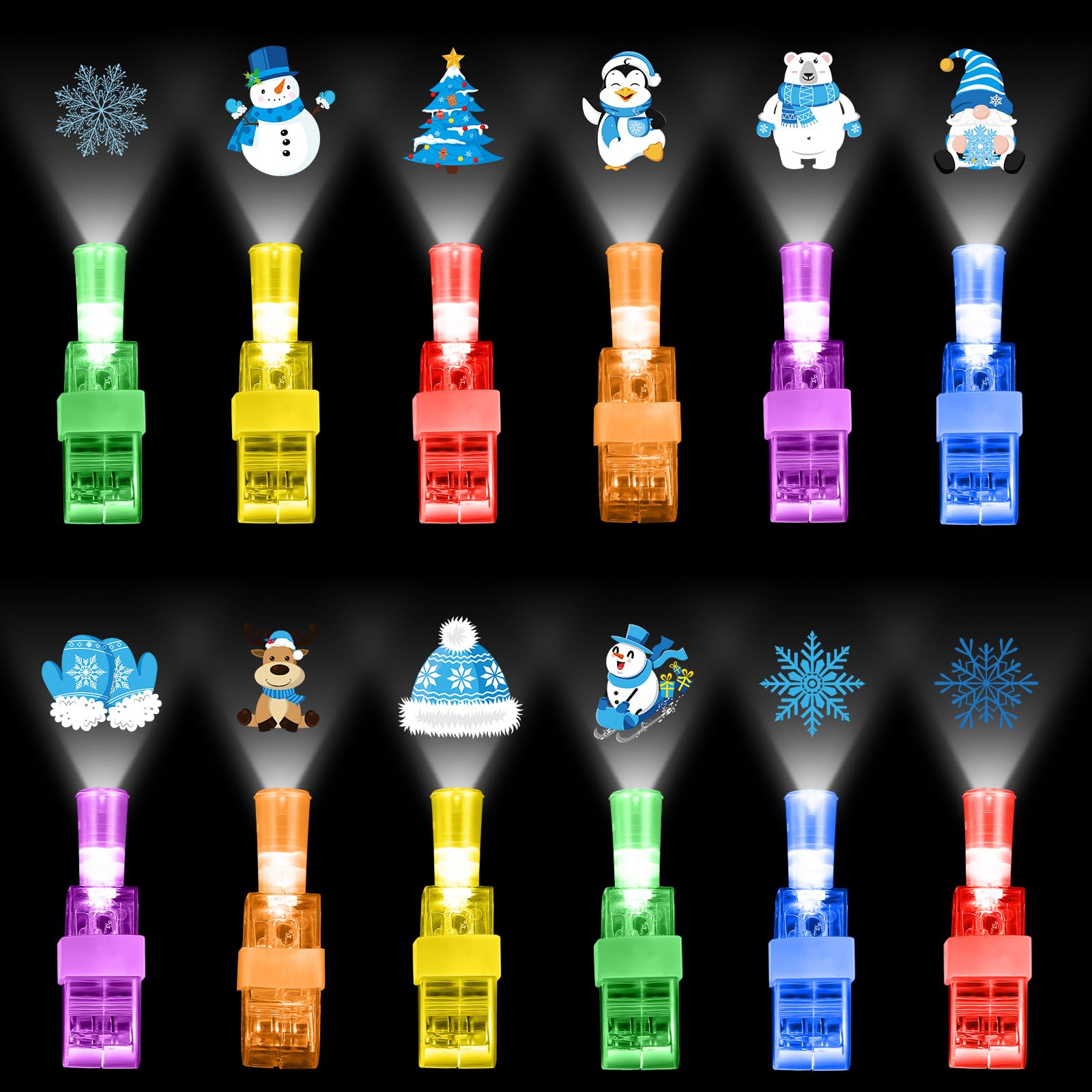Capoda winter finger lights project a snowflake pattern for festive glow.