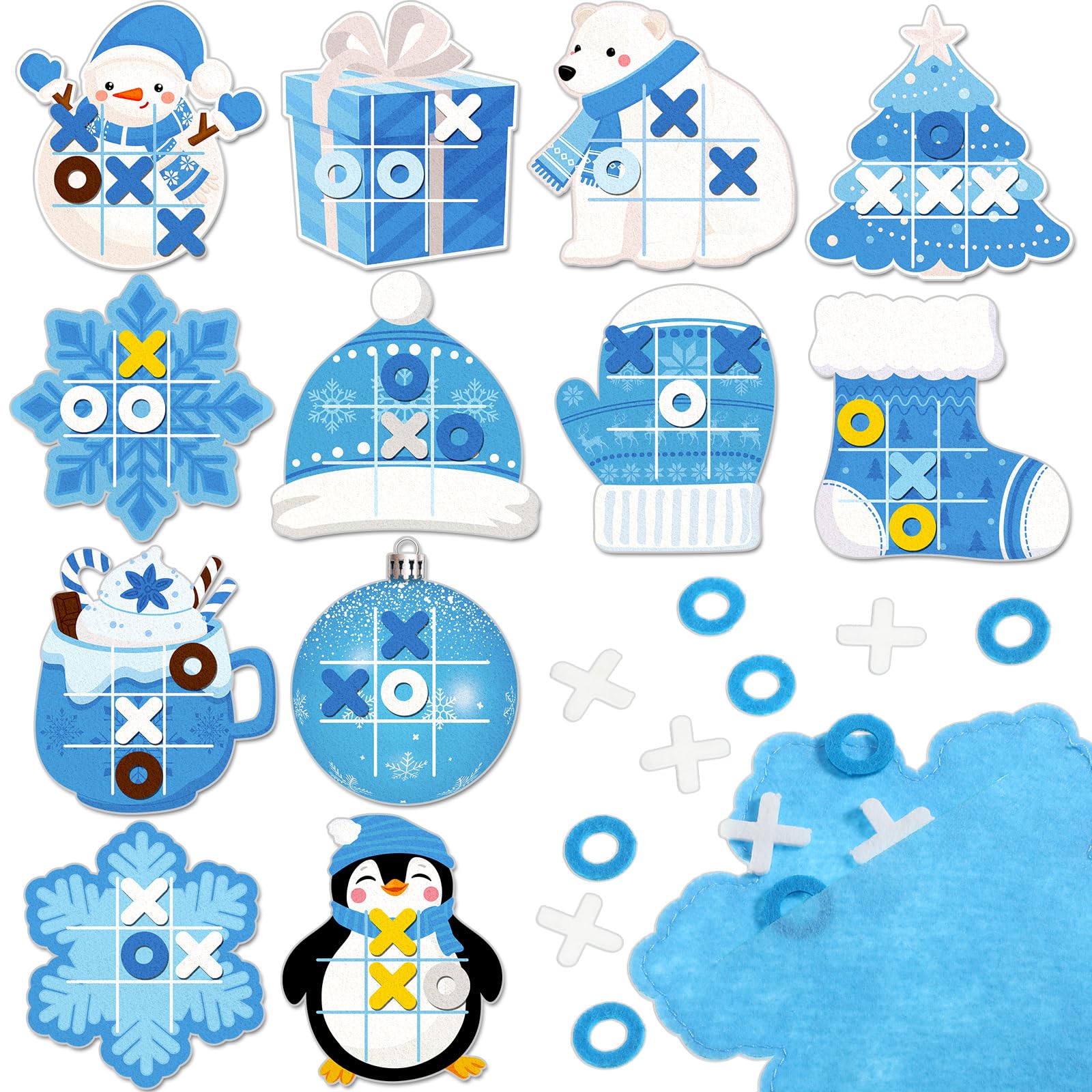 Capoda snowman board for festive, travel-ready Tic Tac Toe play