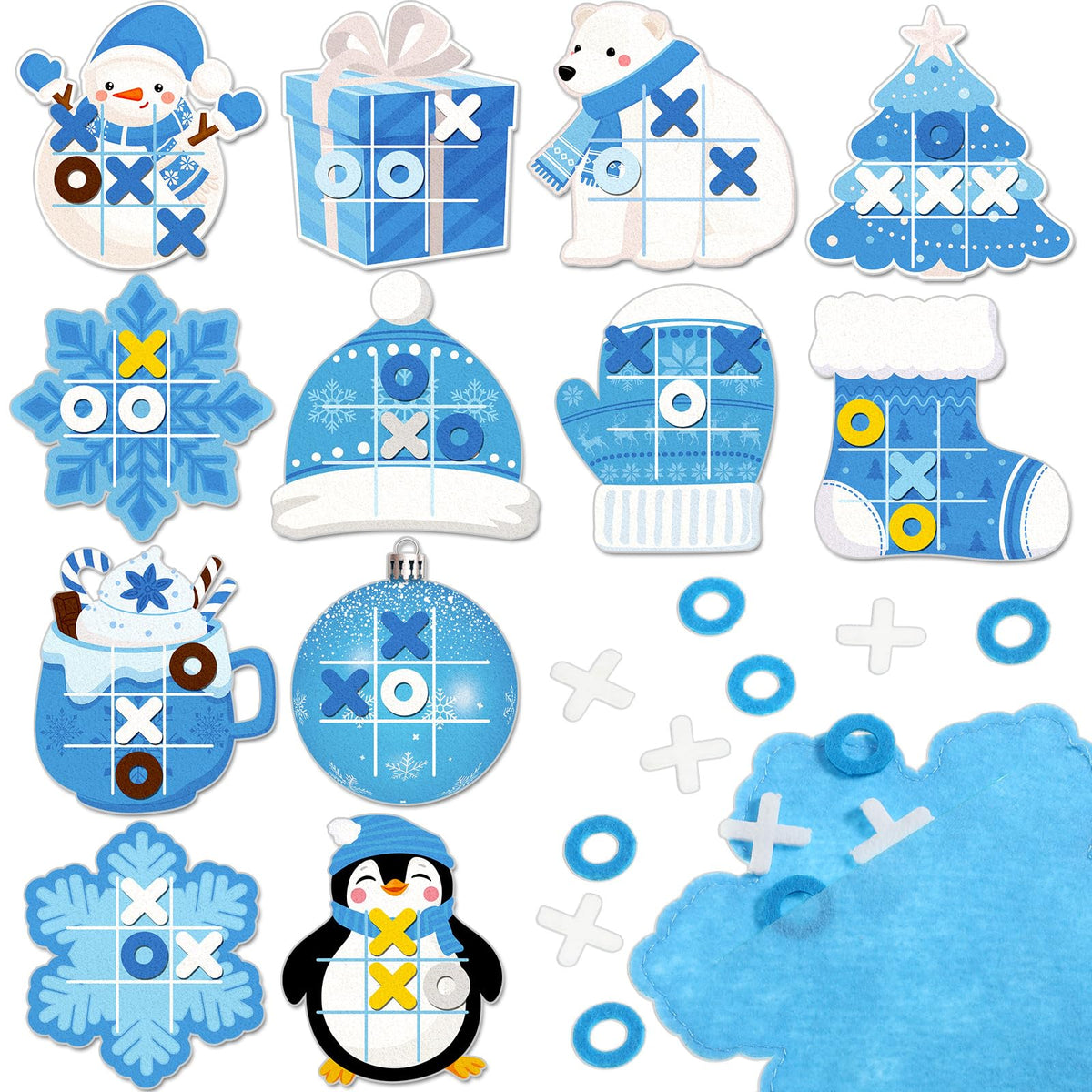 Capoda snowman board for festive, travel-ready Tic Tac Toe play