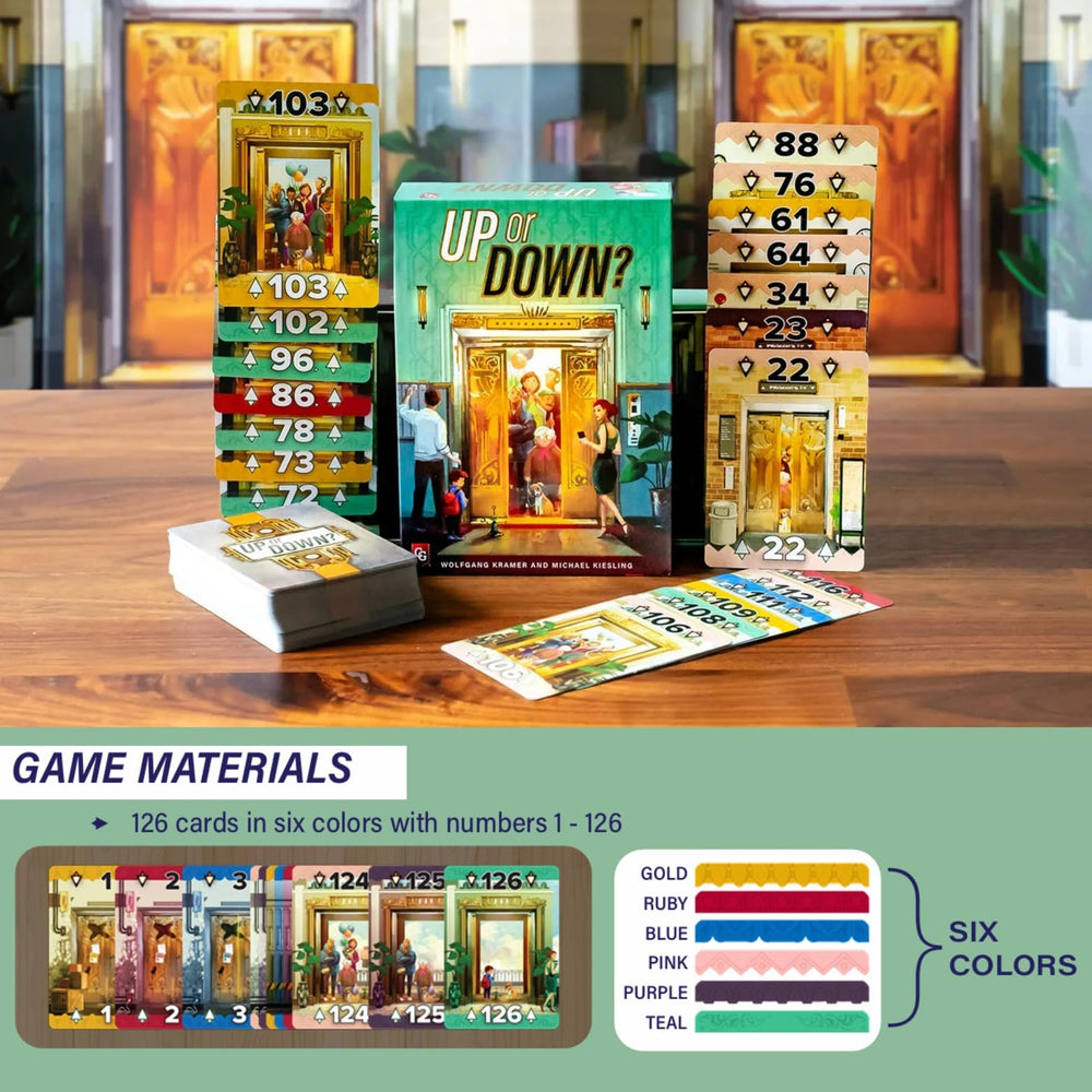 Capstone Up or Down color-cards showcase vivid visuals for engaging play.