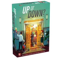 Capstone Games Up or Down game box on table, ideal for family game night.