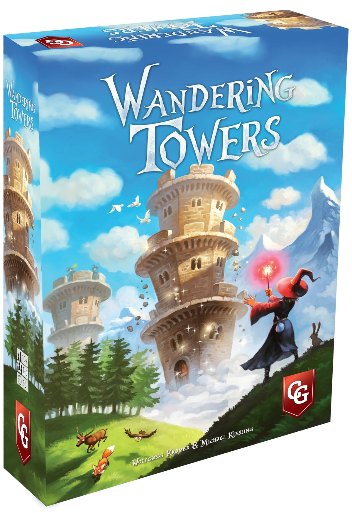 Capstone Games Wandering Towers: wizards converge on Ravenskeep for strategic play.