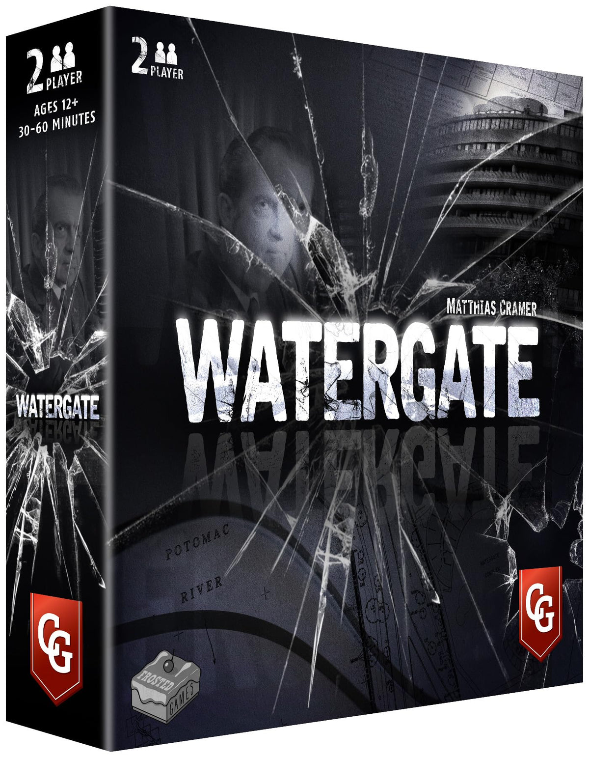 Capstone Games Watergate board game cover showing dramatic theme and tension for strategic play