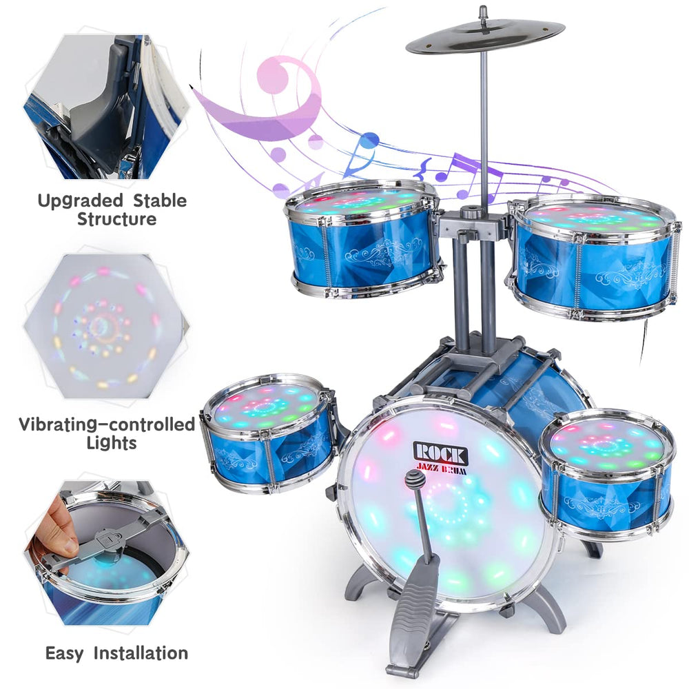 CAPTAIN CHAOWING alloy-frame drum kit emphasizes durability for energetic play sessions.