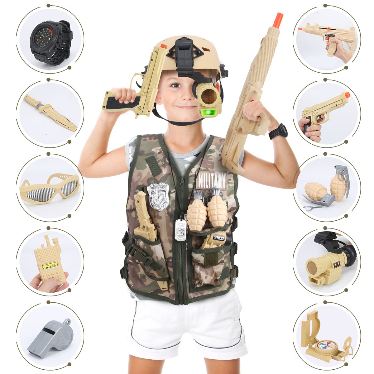 Captain Chaowing binoculars aiding adventurous explorations in pretend play.