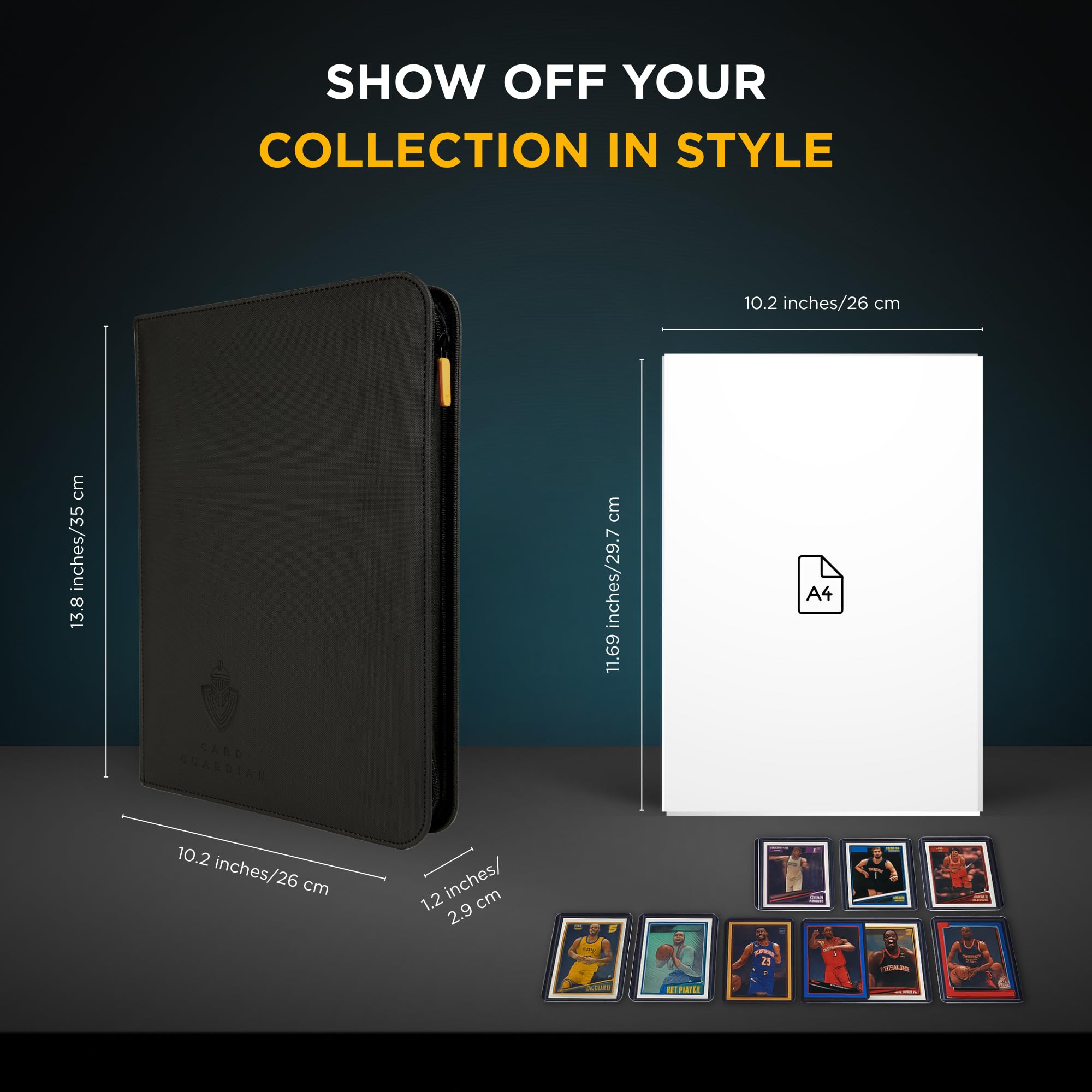 Card Guardian 9-pocket binder back cover adds sturdy protection