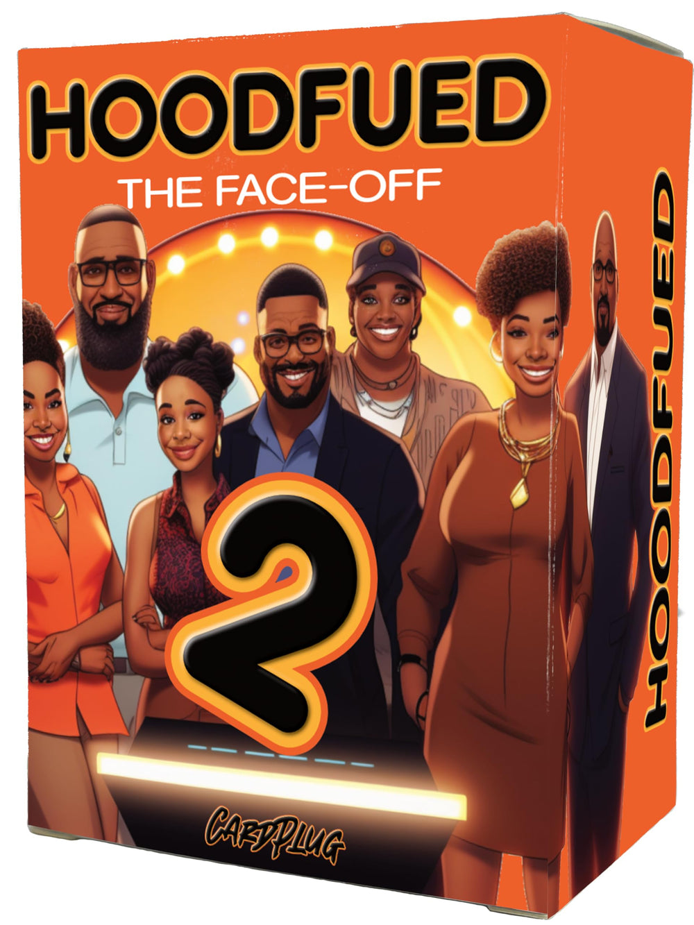 Card Plug HoodFued2 game pack ready for lively family game nights.