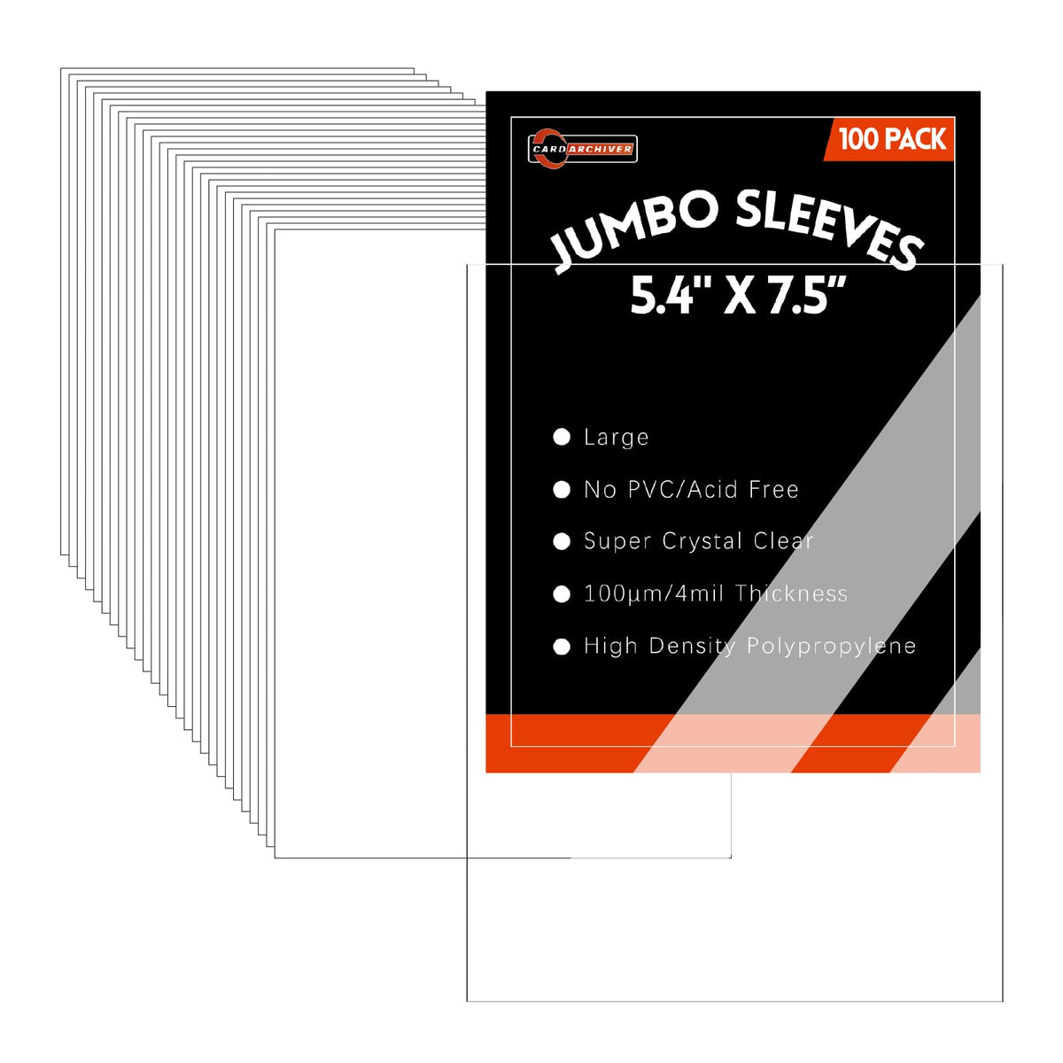 Cardarchiver 100-pack jumbo sleeves in size L for secure card storage