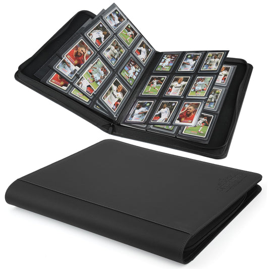 CARDBINDER Toploader Binder front view shows durable black cover for daily card transport.