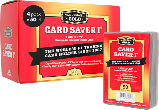 Cardboard Gold Card Saver 1 holder keeps cards visible and protected during storage.