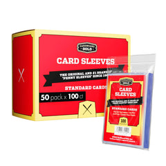 Cardboard Gold Penny Sleeves with ultra-clear display for quick card identification.