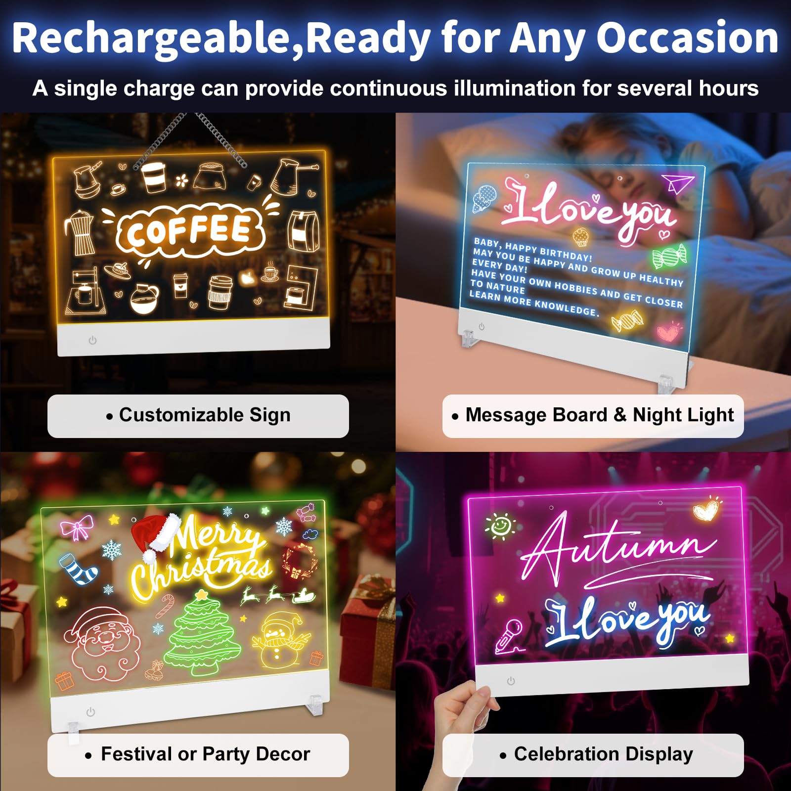 CARDED LED lighting shows eight color options for imaginative drawings.