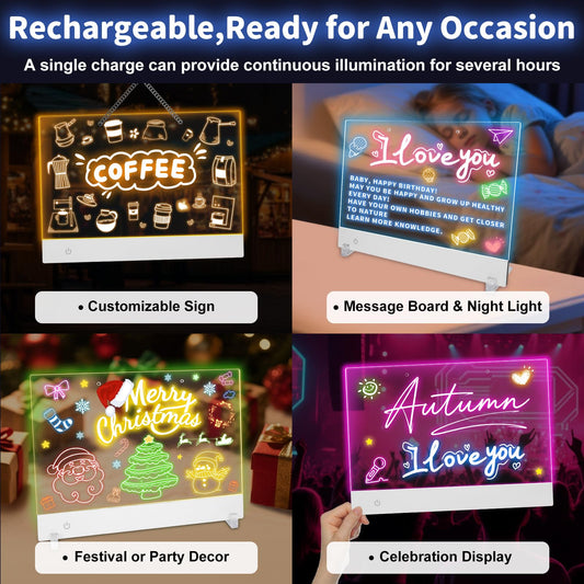 CARDED LED lighting shows eight color options for imaginative drawings.