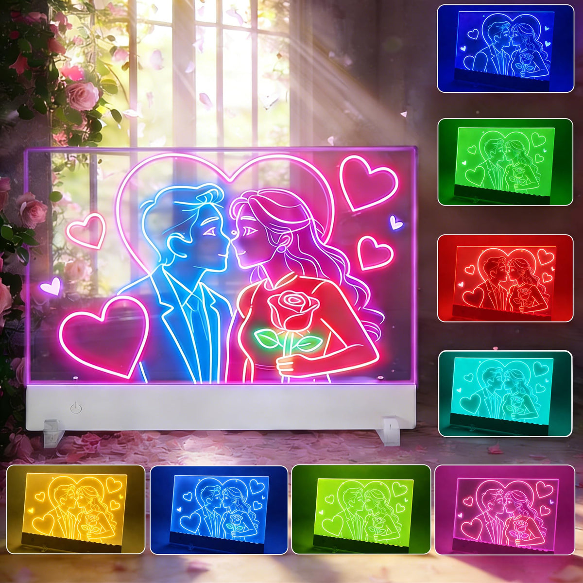 CARDED rechargeable LED drawing board glows with colors for kids' creativity.
