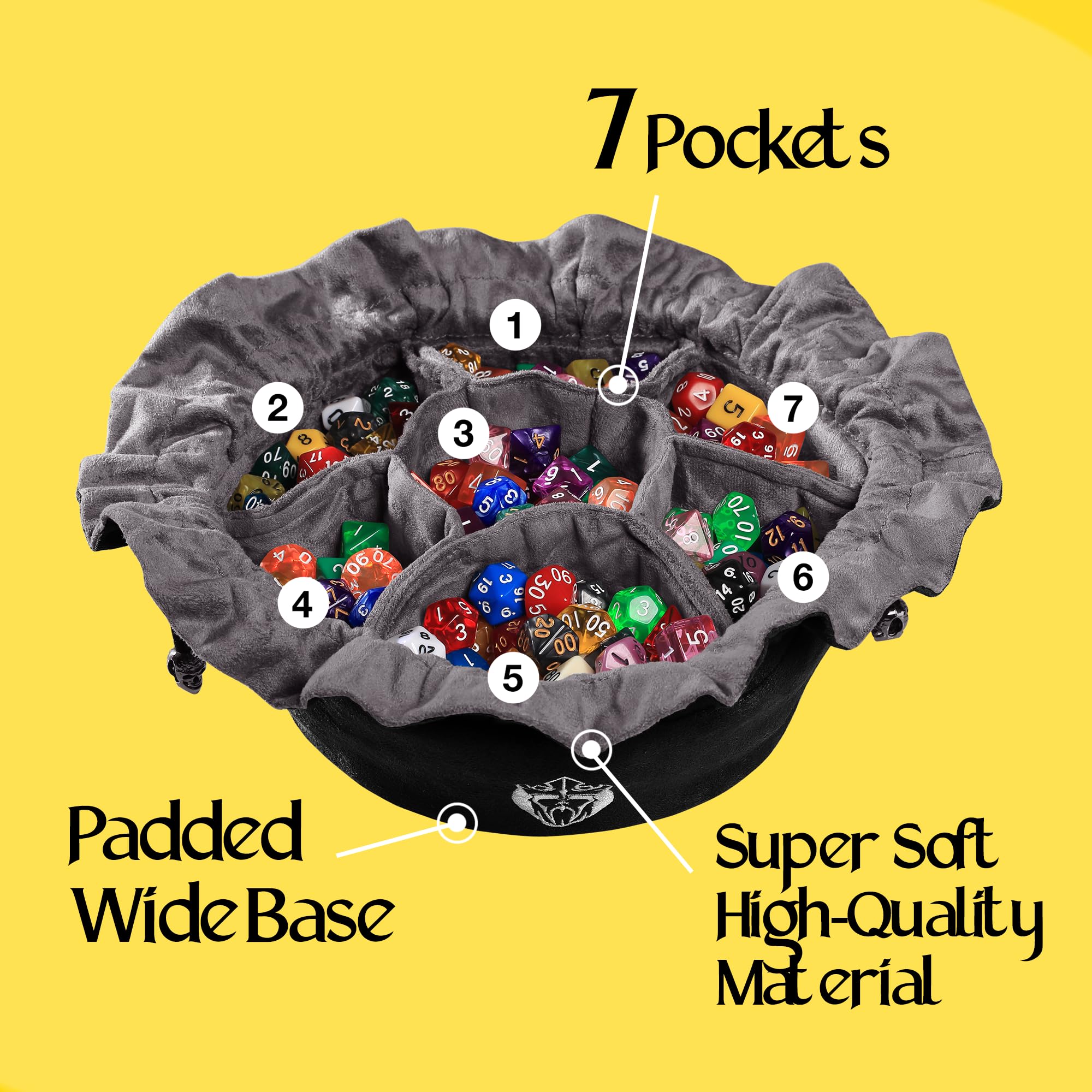 CardKingPro Immense Dice Bag capacity of 150+ dice supports large game nights.