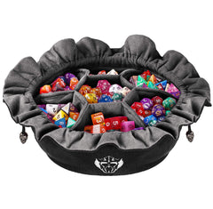 CardKingPro Immense Dice Bag with pockets keeps dice organized for quick access.