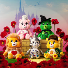 Care Bears Wicked collaboration figure with other Wicked-themed characters for a themed shelf.