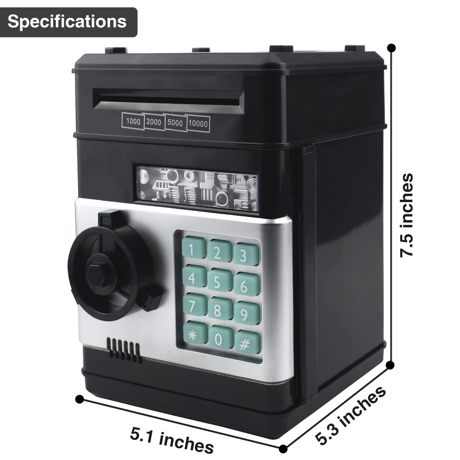 Cargooy Mini ATM Piggy Bank battery compartment closeup shows power setup