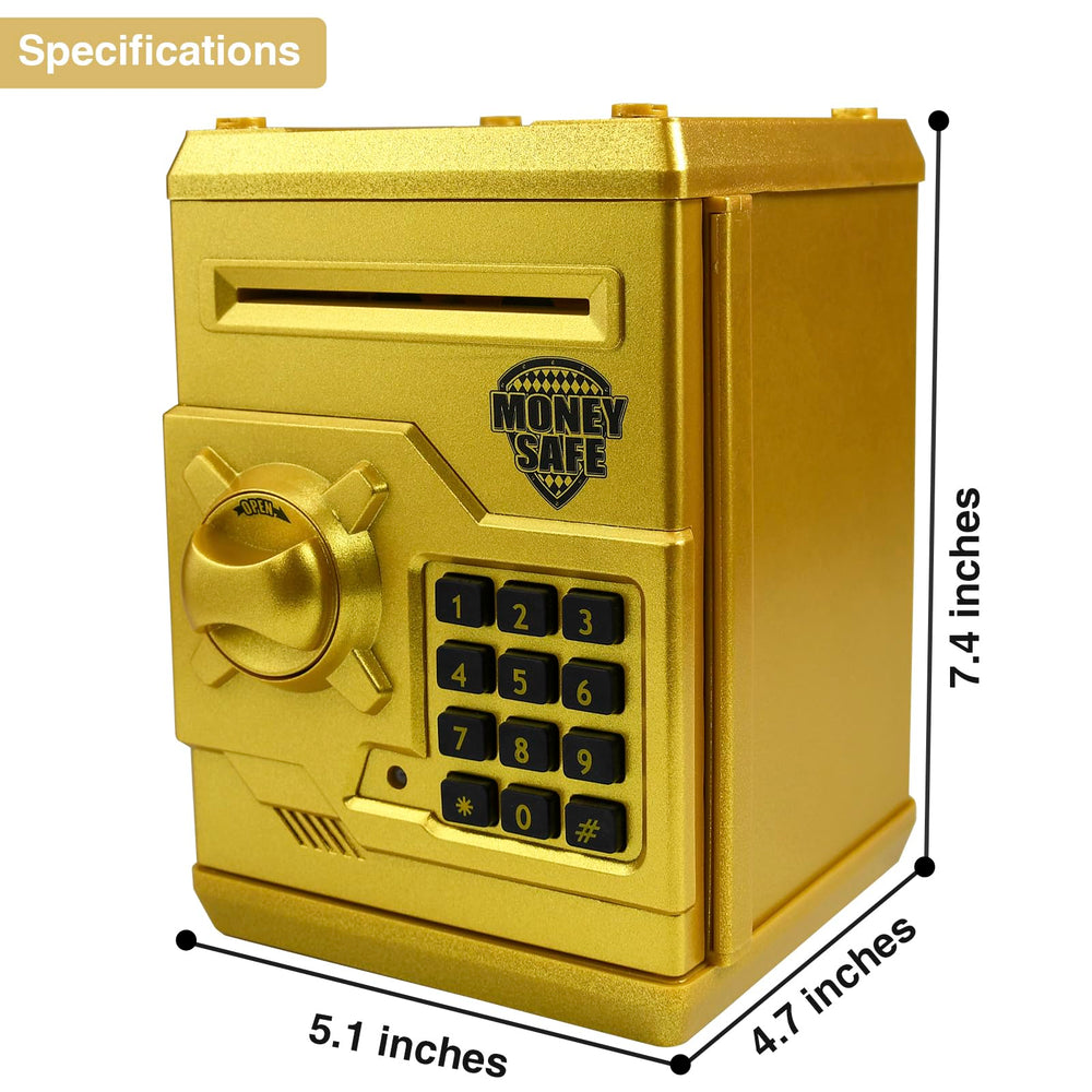 Cargooy mini ATM piggy bank capacity for coins, encouraging daily saving.