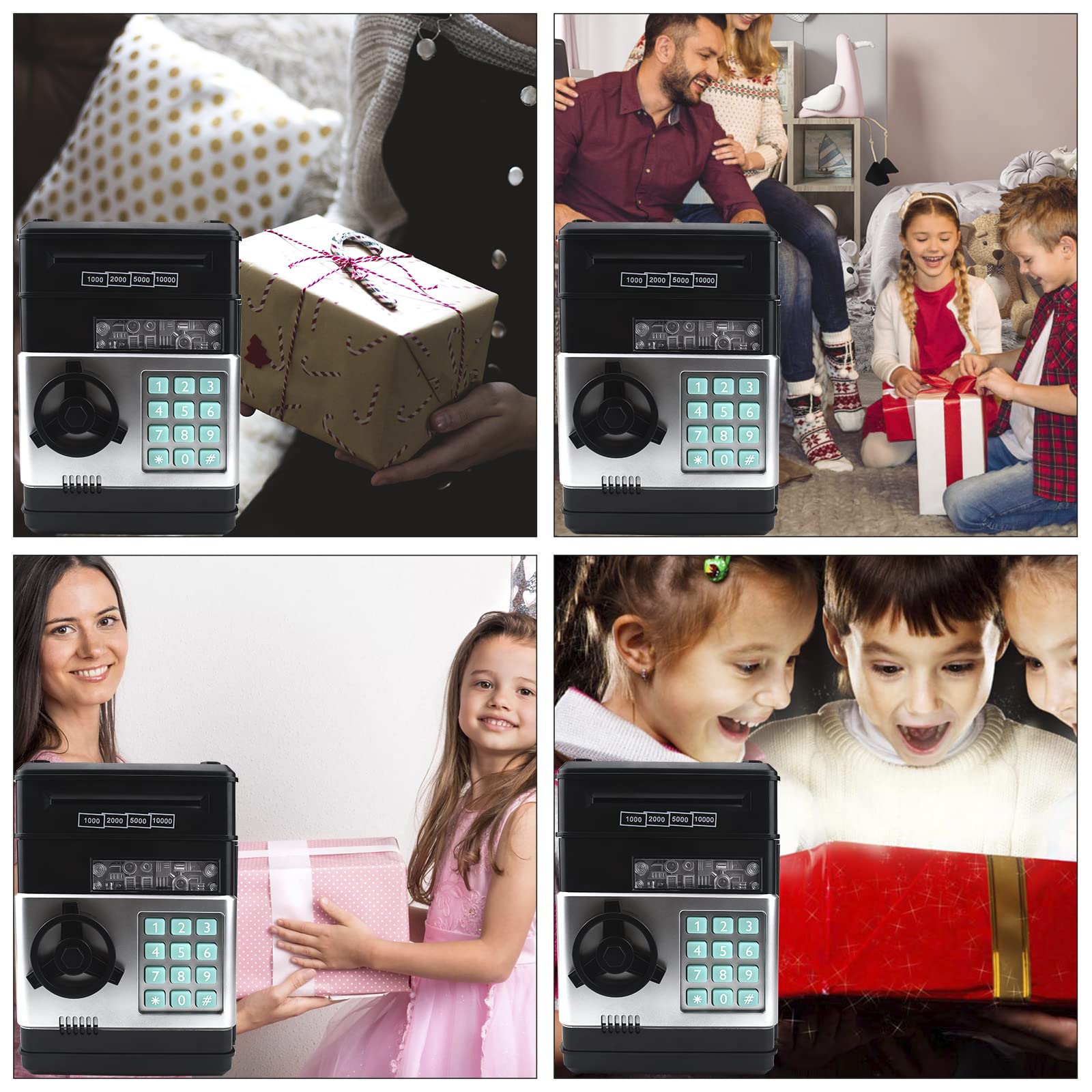 Cargooy Mini ATM Piggy Bank coins capacity shot communicates savings potential