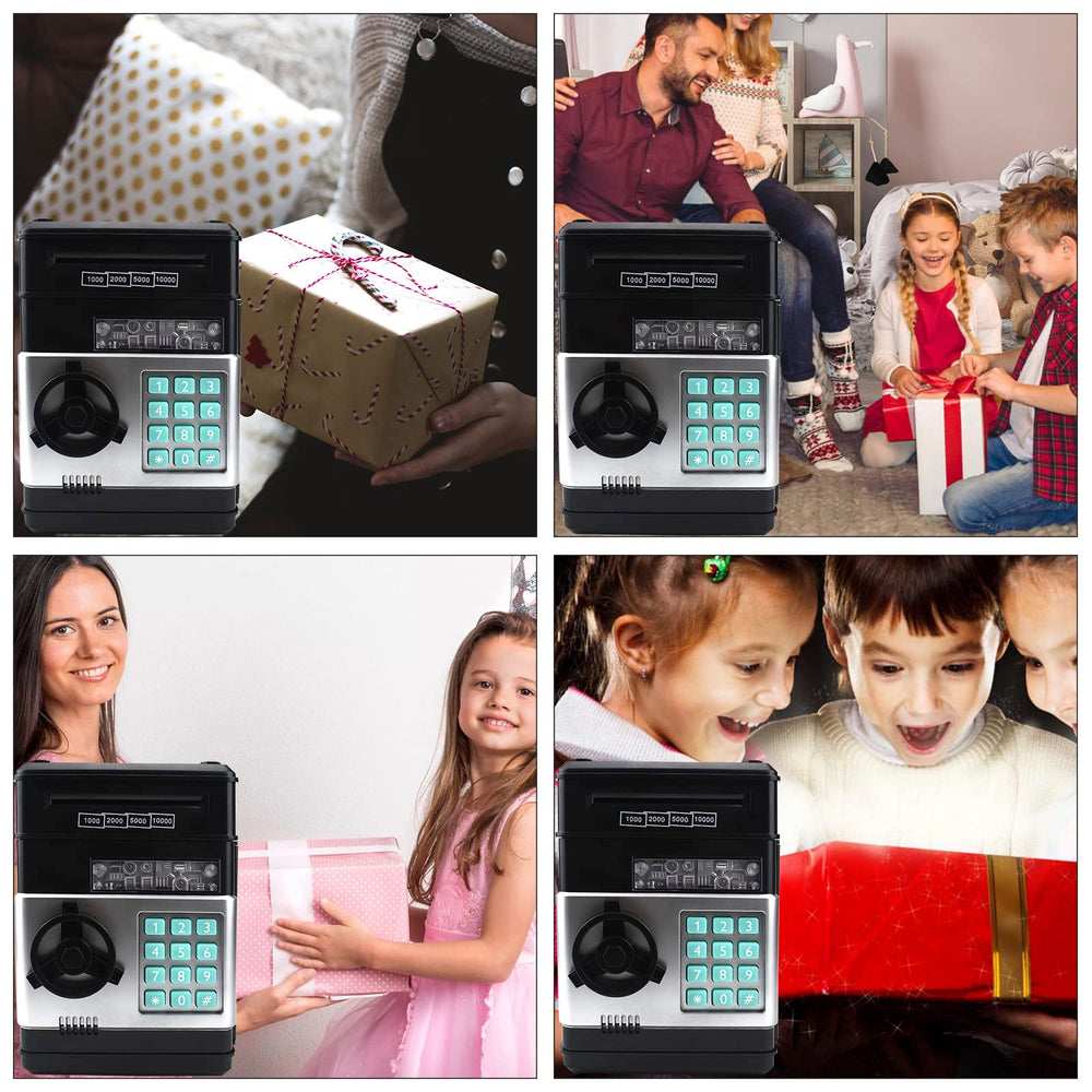 Cargooy Mini ATM Piggy Bank coins capacity shot communicates savings potential