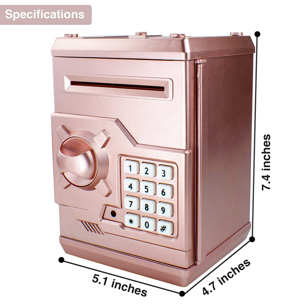 Cargooy Mini ATM Piggy Bank rose gold control panel for simple setup