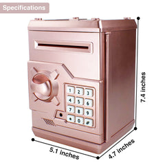 Cargooy Mini ATM Piggy Bank rose gold control panel for simple setup