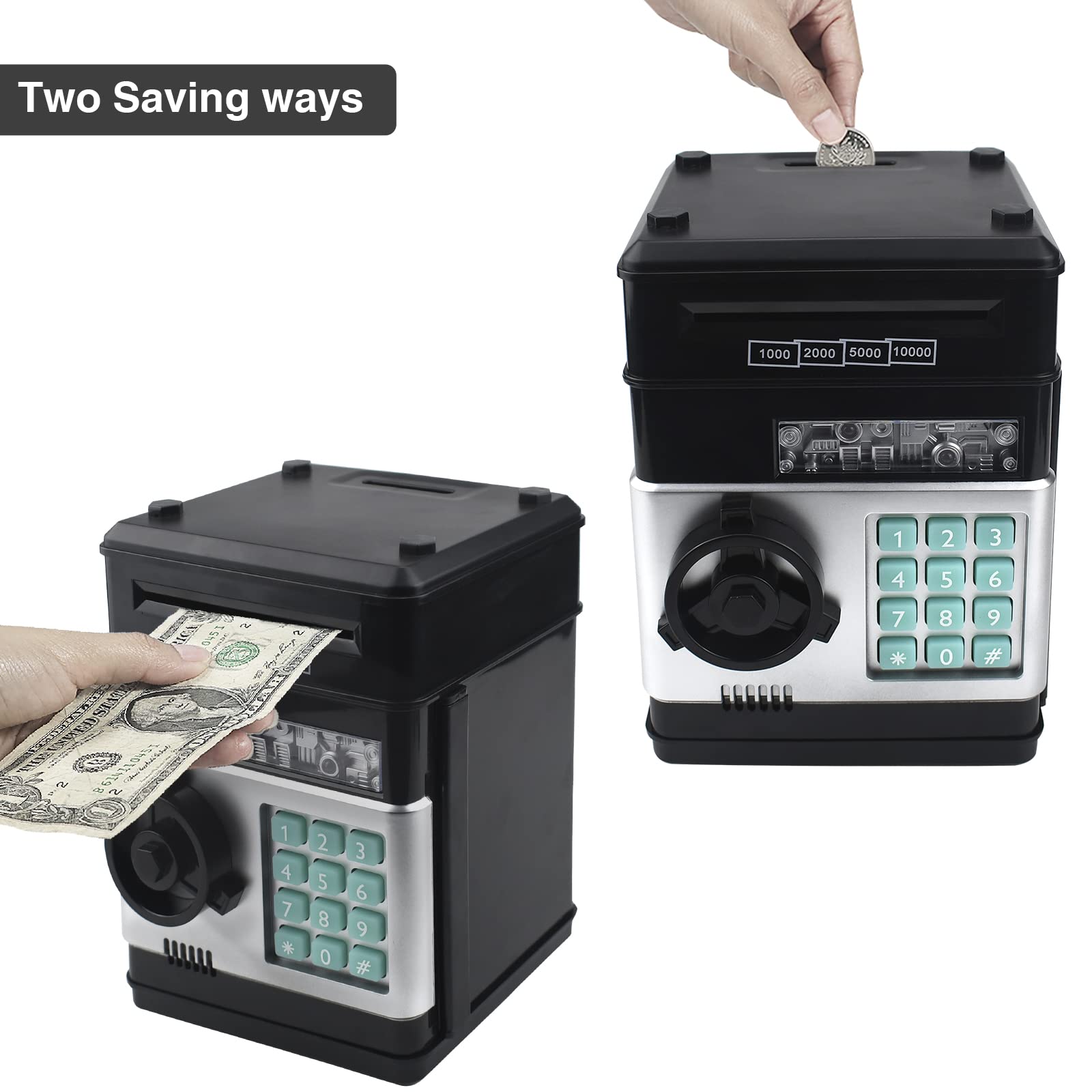 Cargooy Mini ATM Piggy Bank side view emphasizes portability for allowances