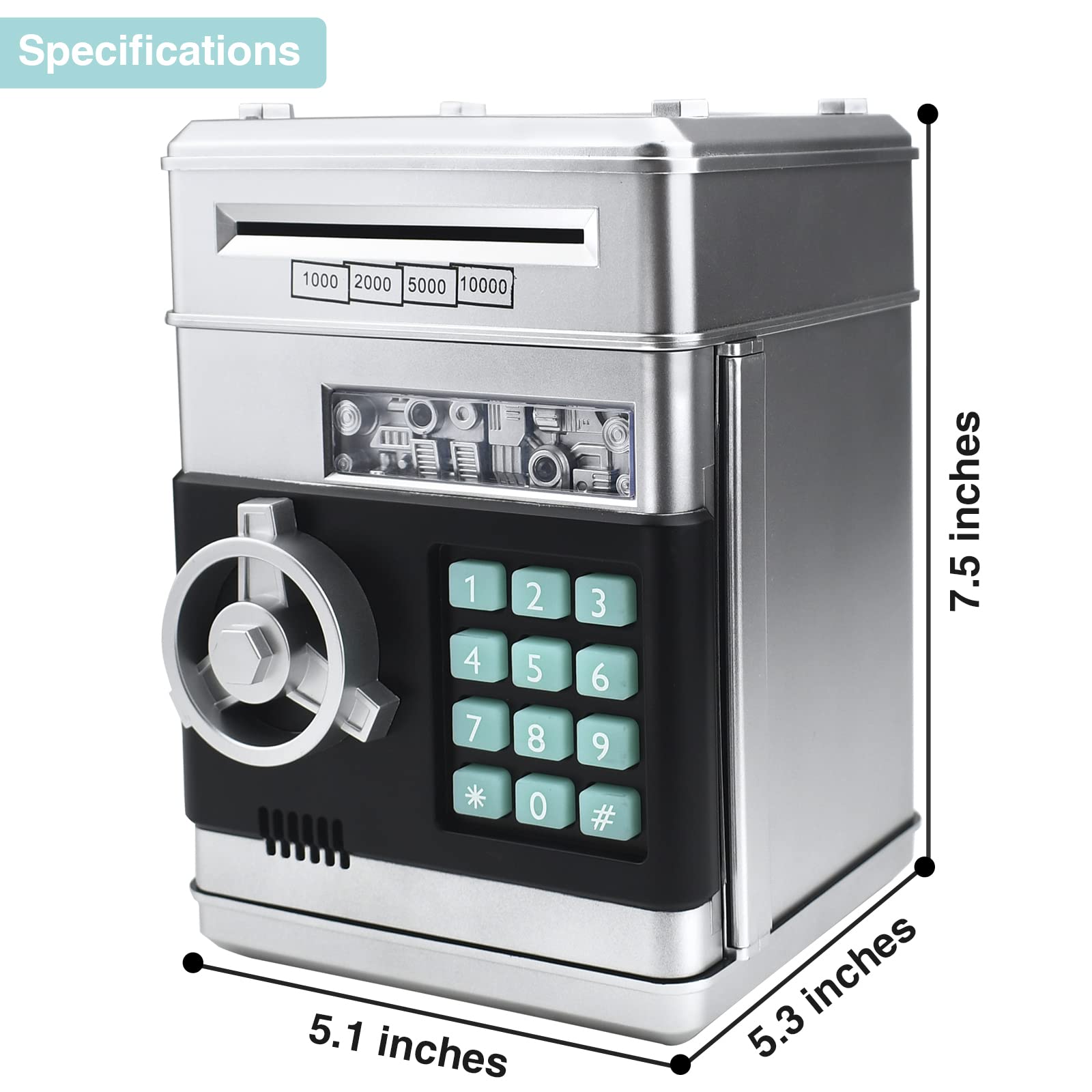 Cargooy piggy bank digital counter view helps track saved coins